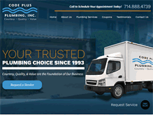 Tablet Screenshot of codeplusplumbing.com